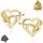  WOMEN'S GOLD HEART EARRINGS HEART SCREW 925 SILVER GIFT FOR HER