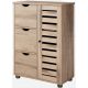 Retro Vintage Base Cabinet with Drawers, Rustic Beige