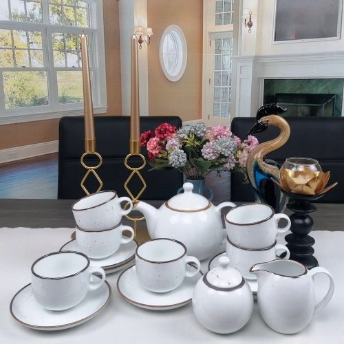 Dinner service Bogucice RUSTIC SNOW tea and coffee service, 15 pcs.