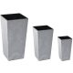 Pots and planters for outdoor and garden Lamela flowerpot, 30 cm x 30 x 57 cm, diameter 30 cm, plastic in grey and silver