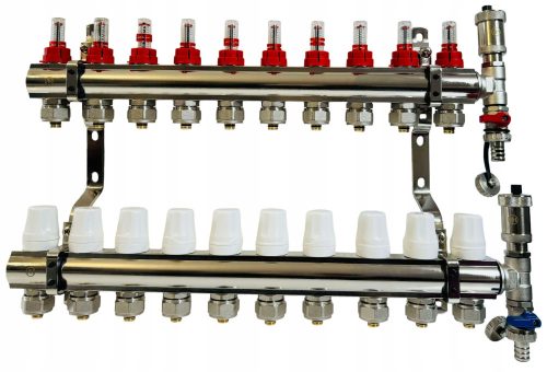 DISTRIBUTOR FOR UNDERFLOOR HEATING, 10 CIRCUIT PARTS