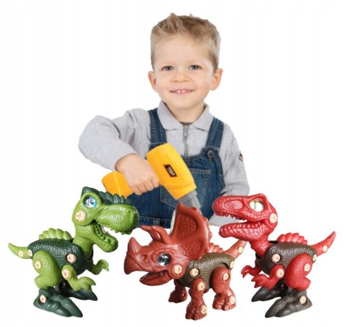  DINOSAUR SET FOR SCREW DRILL 3-piece