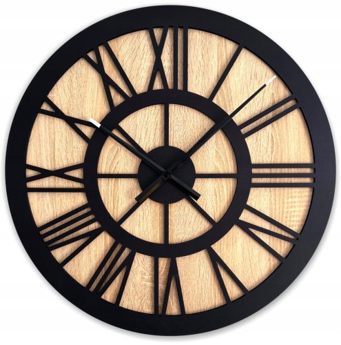 Clock for home Janus wall clock, beige, black, shades of brown, multicolored, 59 cm