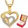  DOUBLE HEART GOLD NECKLACE WOMEN'S CHAIN PENDANT 925 EDUCATORS