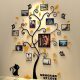 Decorative Wall Stickers Wall Stickers with Photo Frame Tree Black Leaves L