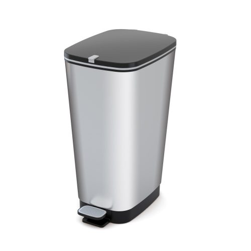 Kis plastic waste bin 50l silver