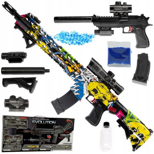  Rifle Skleplolki GUN GEL BALLS 2IN1 LASER + Sticker Book, Comic Sklep_lolki