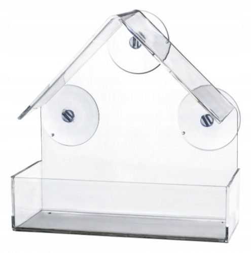  Transparent birdhouse on the window pane