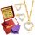  Gold Jewelry Set Gold 585 Necklace Earrings Hearts FREE GIFT