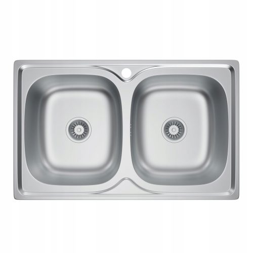 Melanstar two-bowl sink, stainless steel