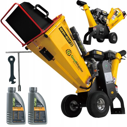 Shredder for branches, wood and bark BRANCH SHREDDER PETROL COMBINED CHIPPER 9 HP 212 cc RATO STRONG DOUBLE SAFETY + 2× Stiga Oil 10W-30 0.6 l