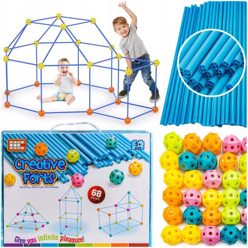  CREATIVE SET, STRAWS, BIG BLOCKS for children, TENT BASE 68