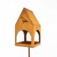  HOUSE FEEDER ON TUBE FOR BIRDS WINTER RUST CORTEN EFFECT