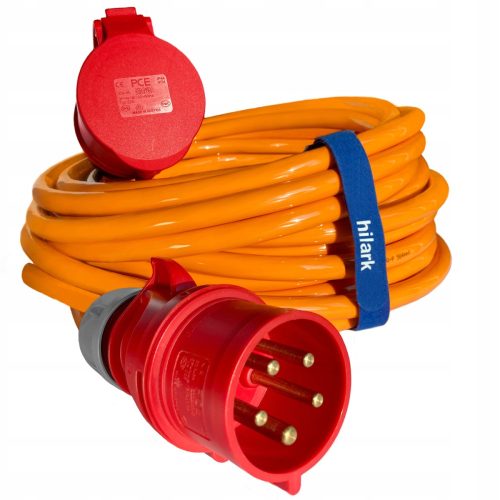 Hilark single extension cable 15 m, 1 pc. sockets, orange