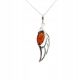  Silver pendant PENDANT with amber certificate wing wing FILM