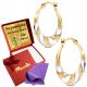  Gold Hoop Earrings 585 Hanging For Women Engraving FREE GIFT