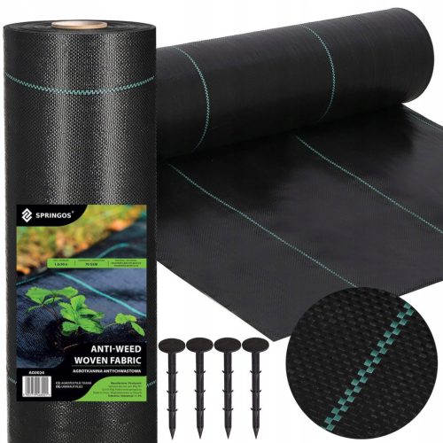  Agricultural mulching fabric (anti-weed) Springos black 160 x 5000 cm 70 g/m²