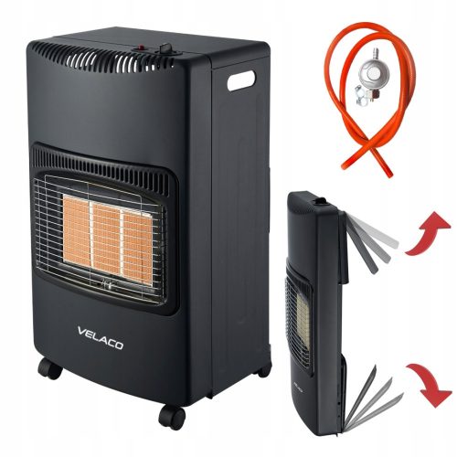 Velaco 4200 W gas heater, black, 420 x 730 mm