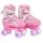  Patins à roulettes pour enfants avec roues lumineuses, réglables taille 32-37 rose