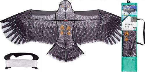 Dragon Fly kite, grey and silver tones, 80 x 180 x 4 cm