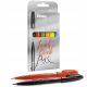  Set of Pentel pens, brush tip 2.07 mm, multi-colored