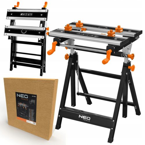  NEO Adjustable workbench, aluminum, load capacity 100 kg, with jaws