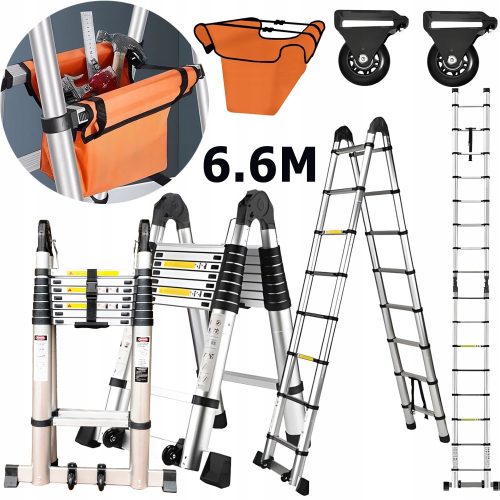 Ladder 6.6 m aluminum 2 x 16 up to 150 kg