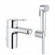 Grohe Bauedge chrome pedestal basin mixer