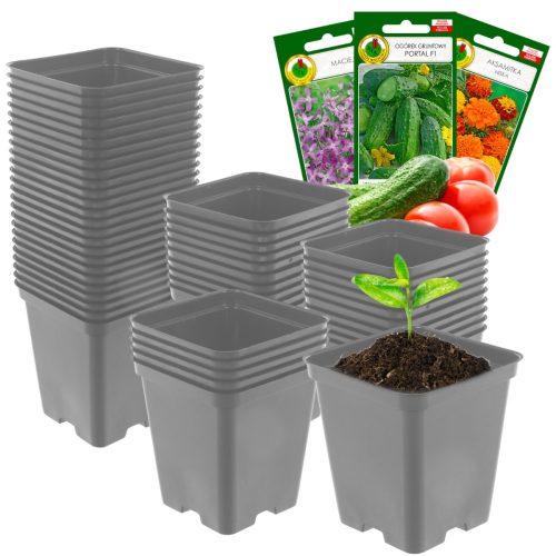  Bobimarket flowerpot 9 cm x 9 x 9.5 cm, plastic, black