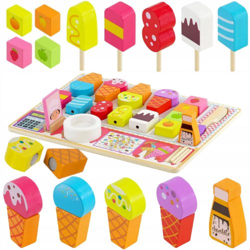  PLAYING ICE CREAM SHOP WOODEN ICE CREAM ON A STICK CHILD'S TOY +24m