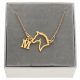  Gold necklace horse horse with horse ANY letter LETTER BOX SILVER 925