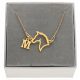  Gold necklace horse horse with horse ANY letter LETTER BOX SILVER 925