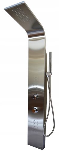 Cobra Alfa shower panel with hydromassage, silver thermostat