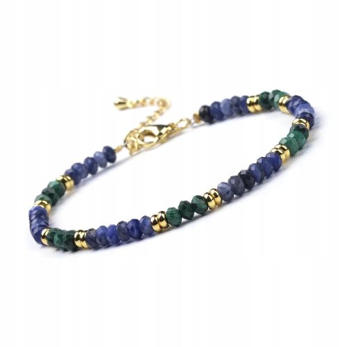  Bracelet Stone Malachite Sodalite 3x4mm