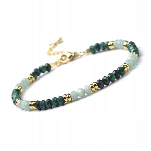  Bracelet Stone Malachite Amazonite 3x4mm