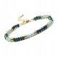  Bracelet Stone Malachite Amazonite 3x4mm