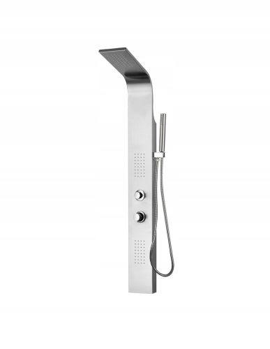 Cobra Alfa shower panel with hydromassage, silver mixer