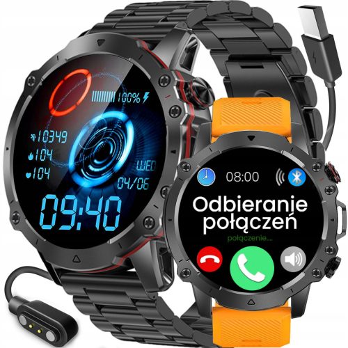  SMARTWATCH Rubicon 400mAh men's watch CONVERSATIONS 2 straps STEPS SMS FB PULSE