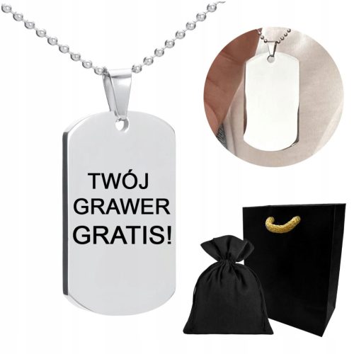  Dog tag silver necklace MEN'S chain VALENTINE'S DAY + FREE ENGRAVING