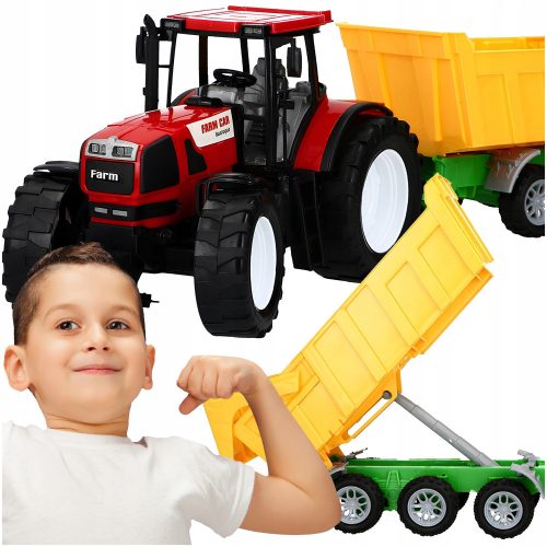  GIANT FARM TRACTOR + MACHINE TIPPER WAGON Moving parts DRIVE 65 CM GIFT