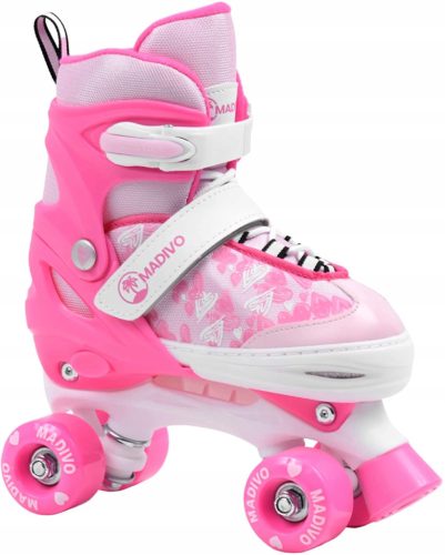  Madivo Love Pink Roller Skates, Sizes 30-33