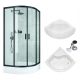 Armazi Midas KORFU shower cubicle double doors, sliding 90 x 90 cm + Daxe range semi-circular shower tray 80 x 80 cm