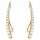  GOLD EARRINGS Women's Ear Cuffs pr. 333 Fangs with Cubic Zirconia Ear Crawler 8k