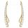  GOLD EARRINGS Women's Ear Cuffs pr. 333 Fangs with Cubic Zirconia Ear Crawler 8k