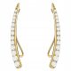  GOLD EARRINGS Women's Ear Cuffs pr. 333 Fangs with Cubic Zirconia Ear Crawler 8k