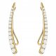  GOLD EARRINGS Women's Ear Cuffs pr. 333 Fangs with Cubic Zirconia Ear Crawler 8k