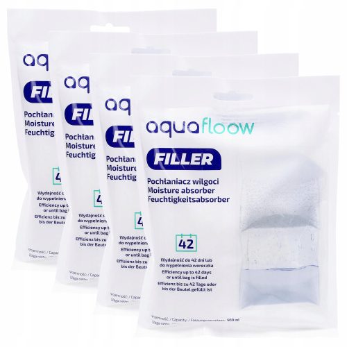 Moisture Absorber for Bathroom AquaFloow Filler Moisture Absorber 500 ml with Hanger – 4 Pieces