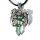  BEAUTIFUL NECKLACE FLUORITE GREEN DRAGON NATURAL STONE CRYSTAL PENDANT