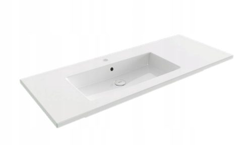 BOCCHI washbasin with countertop and tap hole, 120 cm, left version, white