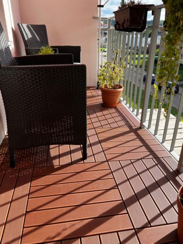 Terrace floor - composite terrace platform 0.504 x 0.084 m, brown tones